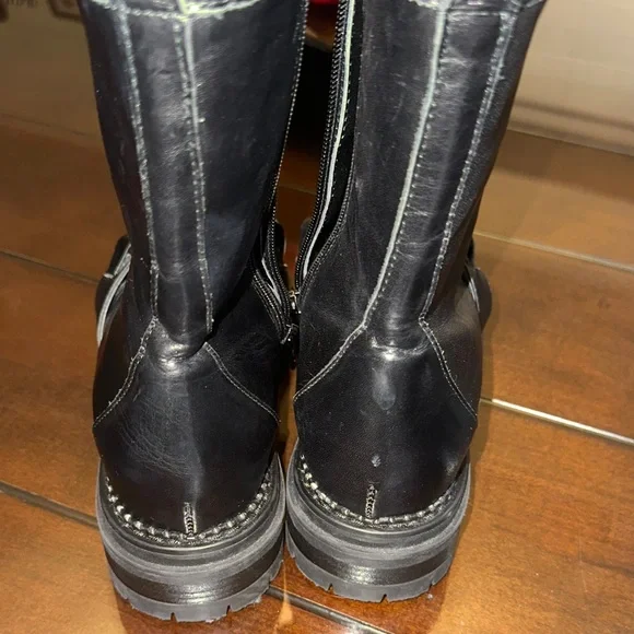 Napoleon made In Italy Black Ankle Boots with Chain Detail size 37 box 4 - Picture 9 of 9